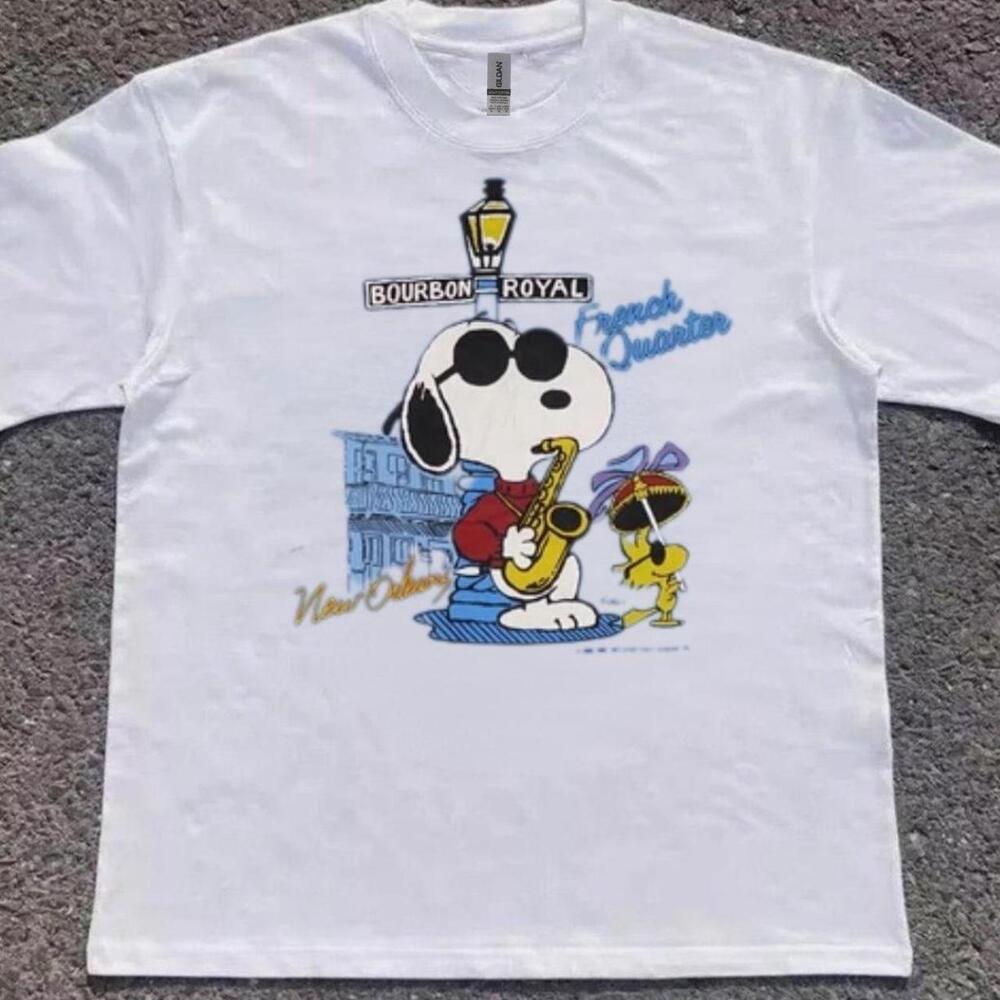 White Snoopy Graphic Tee With A Cool
